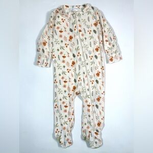 TRES BEAU ET BELLE Baby Footed Pajamas 6-9M Woodland Mushroom Bamboo Zipper